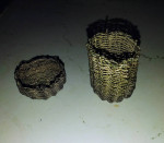 Filigree Metal Woven Rosary with matching Basket and Lid