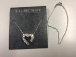 Heart Necklace – Sterling Silver with Blue Sapphire