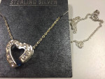 Heart Necklace – Sterling Silver with Blue Sapphire