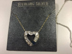 Heart Necklace – Sterling Silver with Blue Sapphire