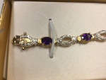 Bracelet with Genuine Amethyst – Brand New ~ Great Gift Idea
