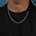 Silver Chain 20" - BRAND NEW 14K GLD White Gold Plated 4mm Rope Chain