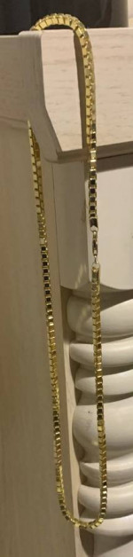 Gold Box Chain Necklace