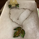 New Multi Color Leaf Necklace & Earring Set