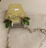 New Multi Color Leaf Necklace & Earring Set