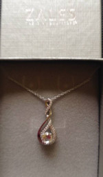 NEW WHITE SAPPHIRE TWIST INFINITY PENDANT