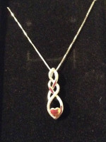 NEW ROSE GOLD HEART NECKLACE SET IN STERLING SILVER