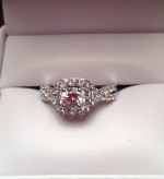 NEW LAB CREATED WHITE SAPPHIRE AND DIAMOND RING