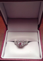 NEW LAB CREATED WHITE SAPPHIRE AND DIAMOND RING