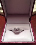 NEW LAB CREATED WHITE SAPPHIRE AND DIAMOND RING