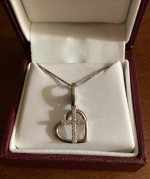 New Heart necklace dangling cross