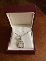 New Heart necklace dangling cross