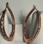 Fossil Rose plated CZ Hoop Earrings