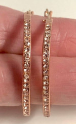 Fossil Rose plated CZ Hoop Earrings