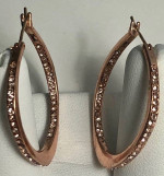 Fossil Rose plated CZ Hoop Earrings