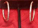 Fossil Rose plated CZ Hoop Earrings