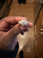 Rose gold and diamond engagement ring set