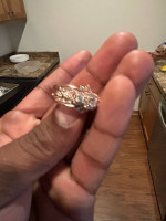Rose gold and diamond engagement ring set