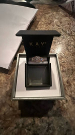 Rose gold and diamond engagement ring set