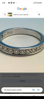 14kt white gold  ,16 half carat diamond wedding band
