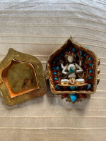 SALE  Tibetan Mahakala Goldplated 92.5 Sterling Silver Gold Ruby MOR