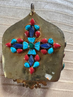 SALE  Tibetan Mahakala Goldplated 92.5 Sterling Silver Gold Ruby MOR