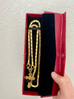 6 baht chain with 1 baht pendant 23k gold