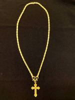 6 baht chain with 1 baht pendant 23k gold