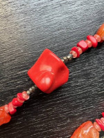 CORAL AND SEMI PRECIOUS STONE NECKLACE