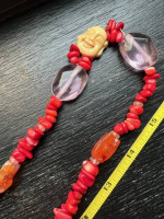 CORAL AND SEMI PRECIOUS STONE NECKLACE