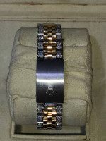 36 mm Rolex date just 18k gold two tone custom 9 carrots ice