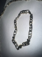 Italian made by Braccio 14k custom two tone 1 of 1 chain and bracelte set