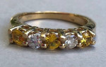 14K LeVian® Yellow Sapphire and Diamond Ring Size 5