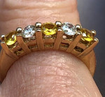 14K LeVian® Yellow Sapphire and Diamond Ring Size 5