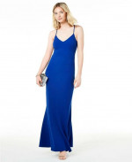 $89 NWT B Darlin Women's Dark Blue Juniors' Lace Back Gown SIZE 7/8