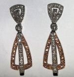 earrings teardrop diamonds 14k white yellow gold 1 CARAT drop women D