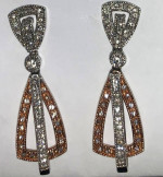 earrings teardrop diamonds 14k white yellow gold 1 CARAT drop women D