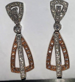 earrings teardrop diamonds 14k white yellow gold 1 CARAT drop women D