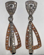 earrings teardrop diamonds 14k white yellow gold 1 CARAT drop women D