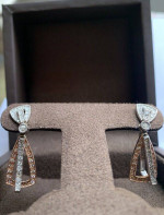 earrings teardrop diamonds 14k white yellow gold 1 CARAT drop women D