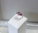 CUSTOM DESIGN EMERALD CUT AMETHYST FASHION ESTATE RING 10K GOLD Sz.5