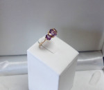 CUSTOM DESIGN EMERALD CUT AMETHYST FASHION ESTATE RING 10K GOLD Sz.5