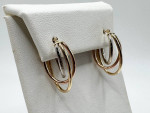 Ladies 14k Tri-tone Triple Hoop Earrings 1.7 Grams 11046817