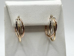 Ladies 14k Tri-tone Triple Hoop Earrings 1.7 Grams 11046817