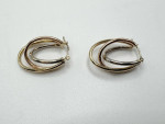 Ladies 14k Tri-tone Triple Hoop Earrings 1.7 Grams 11046817