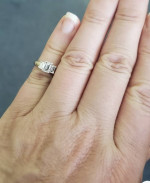 PLATINUM & GOLD DIAMOND EMERALD CUT RING