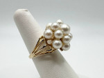 Ladies Pearl Ring 14k Yellow Gold Size 6.25 8.3 Grams 11046814