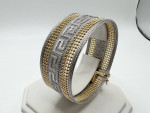 Ladies 14k White & Yellow Gold 1” Wide Mesh Bracelet 7” 33.5 Grams 11046815