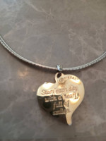 Winnie the Pooh and piglet heart charm Disney pendant .Sterling silver