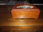 BEAUTIFUL WOODEN AND ETCHED GLASS JEWELRY BOX WITH ELEGANT JEWELRY INC